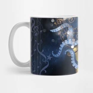 Music saxophone with octopus and clef Mug